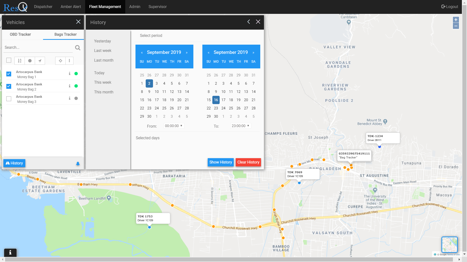 ResQ fleet management interface