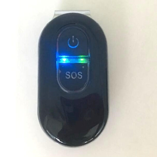 tracker SOS button with lights on
